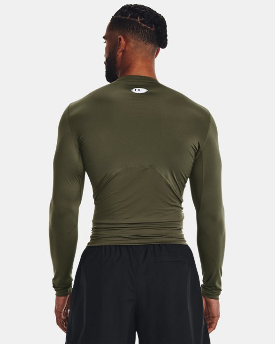 Men's HeatGear® Long Sleeve, Green, pdpMainDesktop image number 1